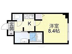 アルグラッド野田阪神 1Kの間取図画像