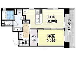 リーガル四ツ橋2 1LDKの間取図画像