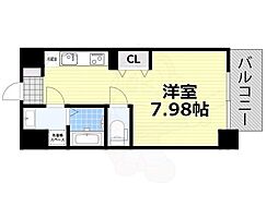 新梅田セントラルヒルズ ワンルームの間取図画像