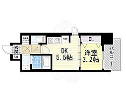 レジュールアッシュウェストレジデンス 1DKの間取図画像