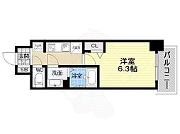 アドバンス大阪SERENO 1Kの間取図画像