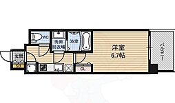 レジュールアッシュ中之島サウス 1Kの間取図画像