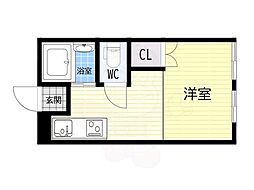 メゾン扇町 1DKの間取図画像