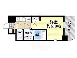 エスリードレジデンス梅田フロント 1Kの間取図画像