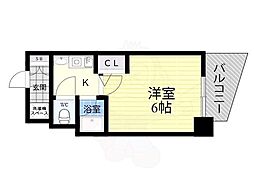 エスリード同心第3 1Kの間取図画像