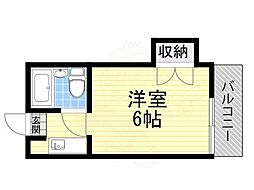 プラス九条 ワンルームの間取図画像