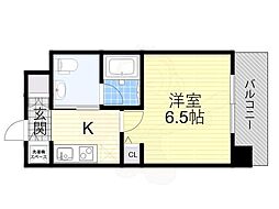 エスライズ堂島川 1Kの間取図画像