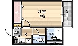 メゾンコーエイ 1Kの間取図画像