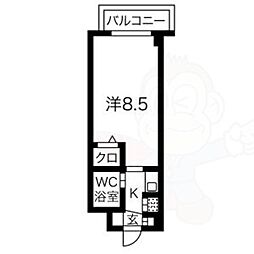 ファーストリバー ワンルームの間取図画像