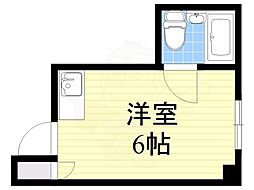 堀江グリーンハイツ ワンルームの間取図画像