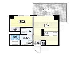 SHARIO GARDEN 新梅田 1DKの間取図画像