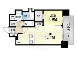 ミラージュパレス新梅田Cielo 1LDKの間取図画像