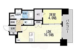 ミラージュパレス新梅田Cielo 1LDKの間取図画像