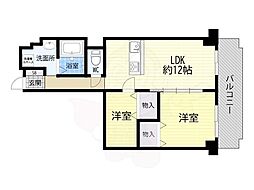レック北梅田 2LDKの間取図画像