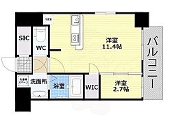 アプリーレ中之島 1LDKの間取図画像