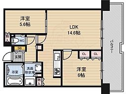 ザ・パークハウス中之島タワー 2LDKの間取図画像