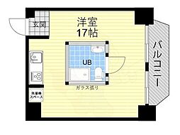 ガレット南森町 ワンルームの間取図画像