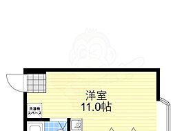大宝北天満ロイヤルハイツ ワンルームの間取図画像