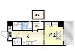 アローフィールズ貮番館 1DKの間取図画像