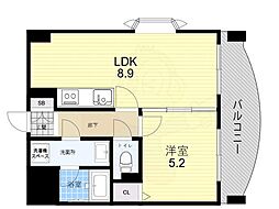 サンメゾン玉川 1LDKの間取図画像