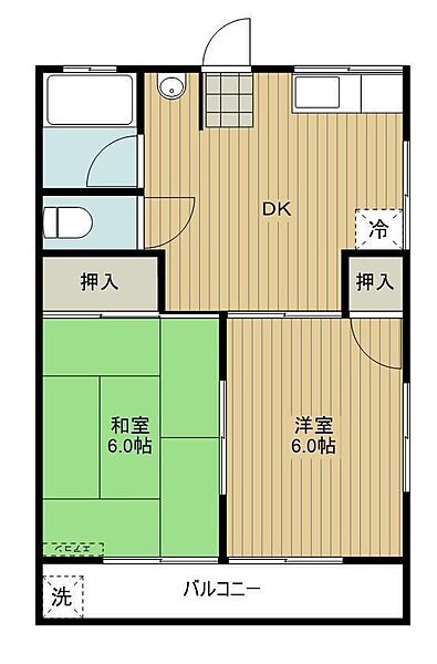 クレイネハウス 203｜千葉県船橋市西船5丁目(賃貸アパート2DK・2階・39.74㎡)の写真 その2