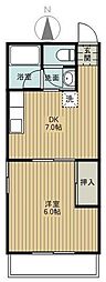 新栄コーポ 1DKの間取図画像