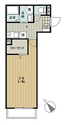 カリンハイツ 1Kの間取図画像