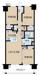 パレステージ本厚木 3LDKの間取図画像