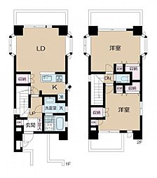 日神パレステージ横浜吉野町2 2LDKの間取図画像