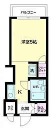日神パレス磯子 ワンルームの間取図画像