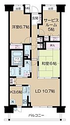 日神パレステージ三山シャインプレイス 2SLDKの間取図画像