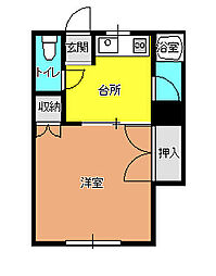 メゾンチャンプ 1Kの間取図画像