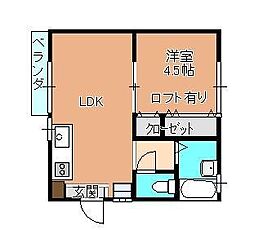 ハイツH2O 1LDKの間取図画像
