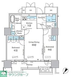 HARUMIFLAGPARKVILLAGEA棟 2LDKの間取図画像