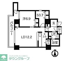 シティコート目黒4号棟 1SLDKの間取図画像