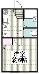 ベネディーレ大田 1Kの間取図画像