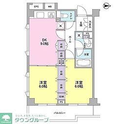 リバーレ蒲田仲六郷 2DKの間取図画像