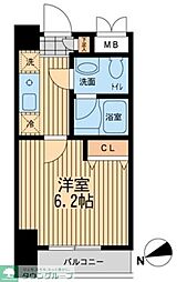 ライブコート大鳥居 1Kの間取図画像