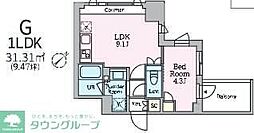 品川区旗の台5丁目マンション 1LDKの間取図画像
