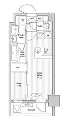 アジールコート蒲田 1DKの間取図画像