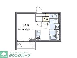 アウリィ仲六郷 ワンルームの間取図画像