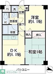 アーバンフォレスト池上 2DKの間取図画像