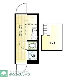 CASABLOCCO北千束 ワンルームの間取図画像