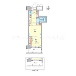 RJRプレシア千鳥 1LDKの間取図画像