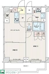 ルーブル本羽田 2DKの間取図画像