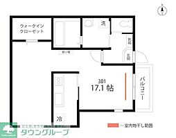 QUIET CRAB HOUSE mix 羽田(仮) 1Kの間取図画像