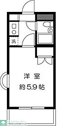 ジョイフルイケガミ ワンルームの間取図画像