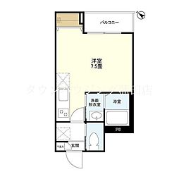WELLSQUARE下丸子SOUTH ワンルームの間取図画像