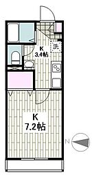 エクレール東糀谷イースト 1Kの間取図画像