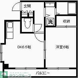 ガーデンマツイ 1DKの間取図画像